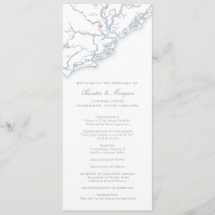 Programa Charleston South Carolina Dusty Blue Wedding