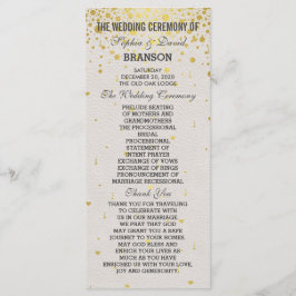 Programa Charm Dourado Confetti White Leather Weding Progra