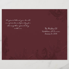 Programa Chic Burgundy Flourish Weding
