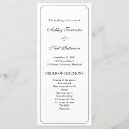 Programa Chic Elegant Black White Weding