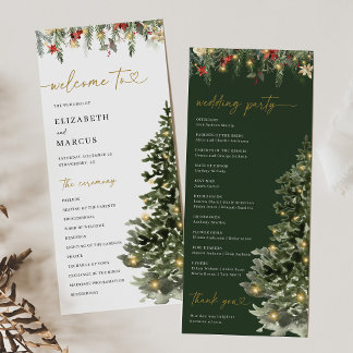 Programa Christmas Tree Lights Pine Winter Wedding Program