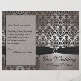 Programa cinza e Casamento tema damasco Negro
