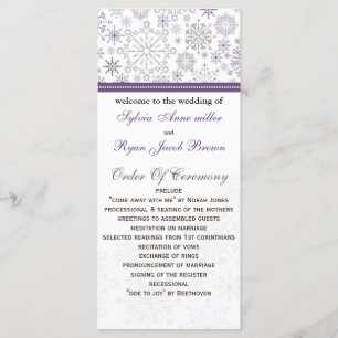 programa cinzento roxo do casamento no inverno da
