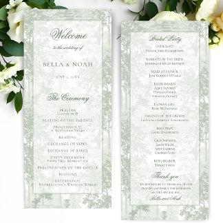 Programa Classic Sage Green Landscape Toile Wedding