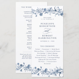 Programa Classic Victorian Blue French Garden Chic Wedding