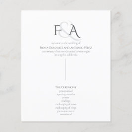 Programa Clássico de Casamento de Monograma Neutro