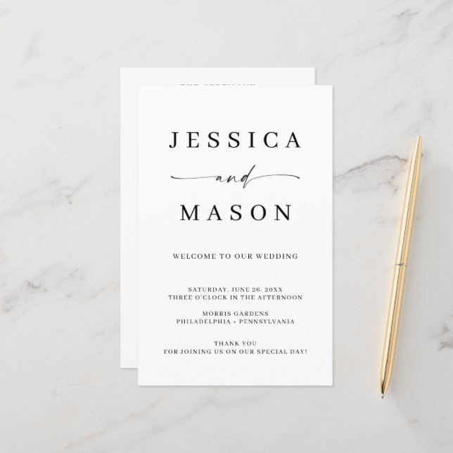 Programa Clássico de Casamento de Orçamento de Ele (Frente/Verso In Situ)