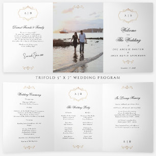 programa clássico de casamento triplo monograma de