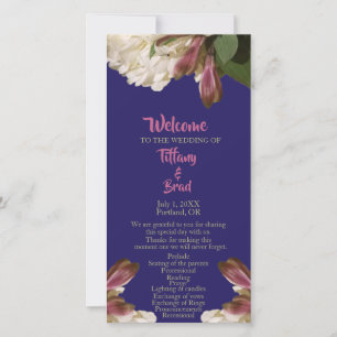 Programa Clássico Floral Royal Blue Wednée Ceremon