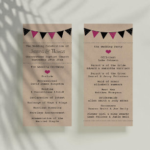 Programa Coleção Moderna de Casamentos de Bunting Rosa
