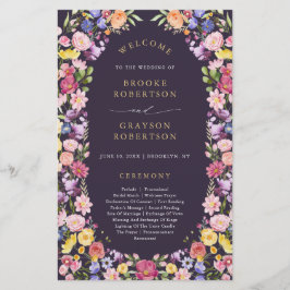 Programa Colorido de Casamento de Prados de Primav