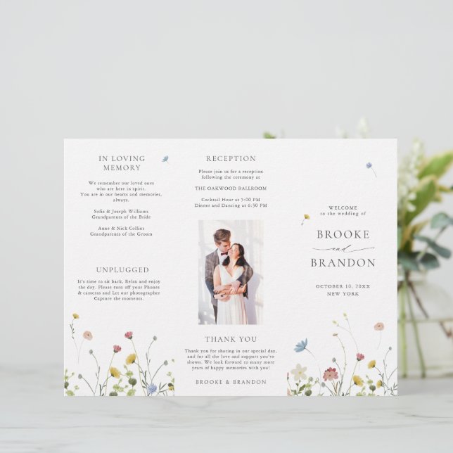 Programa Colorido de Casamento de Prados de Primav (Em pé/Frente)