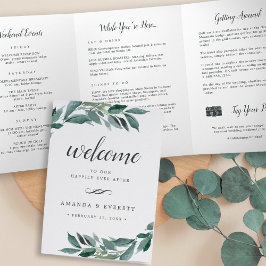 Programa Com Borda Tripla Abundant Foliage Wedding - Letra Itinerária
