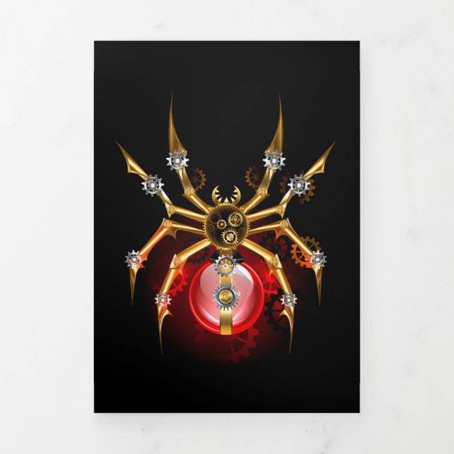 Programa Com Borda Tripla Aranha steampunk em preto (Cobrir)