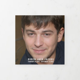 Programa Com Borda Tripla Azul branco Serviço Funeral mono fotos personaliza