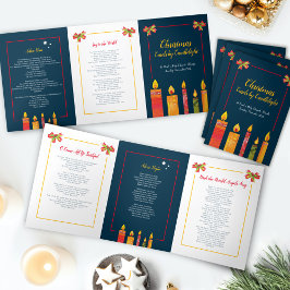 Programa Com Borda Tripla Caróis de Natal em planilhas à luz de velas