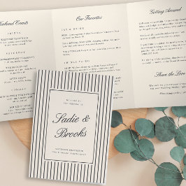 Programa Com Borda Tripla Carta de Boas-Vindas e Itinerário de Casamento com