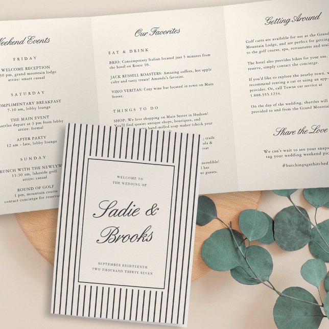 Programa Com Borda Tripla Carta de Boas-Vindas e Itinerário de Casamento com (Criador carregado)