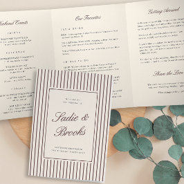 Programa Com Borda Tripla Carta de Boas-Vindas e Itinerário de Casamento com