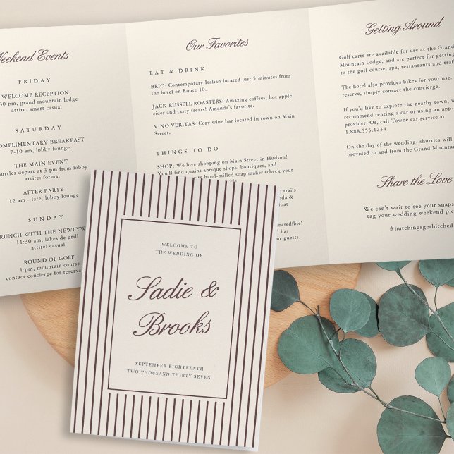 Programa Com Borda Tripla Carta de Boas-Vindas e Itinerário de Casamento com (Criador carregado)