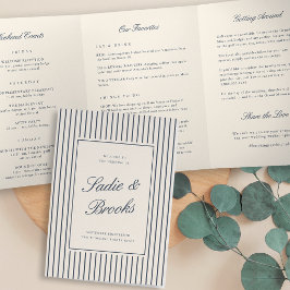 Programa Com Borda Tripla Carta de Boas-Vindas e Itinerário de Casamento com