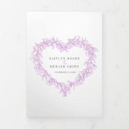 Programa Com Borda Tripla casamento botânico casamento no inverno roxo