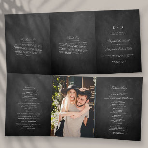 Programa Com Borda Tripla Casamento Chic Chalkboard