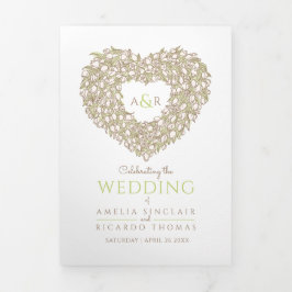 Programa Com Borda Tripla Casamento com a dedicação da estória de tinta de c