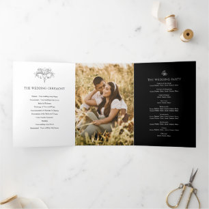 Programa Com Borda Tripla Casamento de fotos personalizadas de pulgas branca