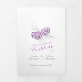 Programa Com Borda Tripla Casamento de outono de cinza roxa de Cones