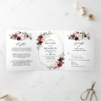 Casamento Geométrico Trítrio Floral Moderno com Bl