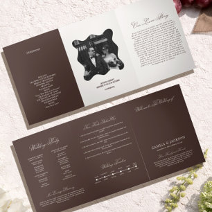 Programa Com Borda Tripla Casamento Marrom