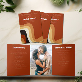 Programa Com Borda Tripla Casamento vintage 70s retroativo