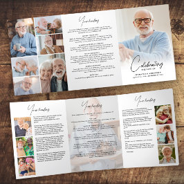 Programa Com Borda Tripla Celebração do Funeral 14-Photo Black & White