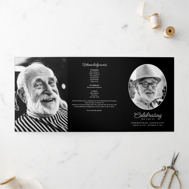 Programa Com Borda Tripla Celebration Of Life Obituary Service Order Funeral (Fora)