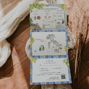 Programa Com Borda Tripla Costa Amalfi   Mapa italiano mediterrânico