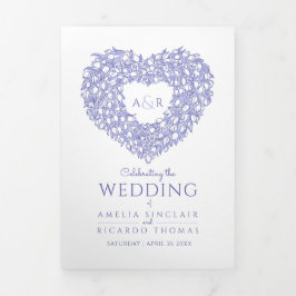 Programa Com Borda Tripla dedicação da história de túlipas monogramas