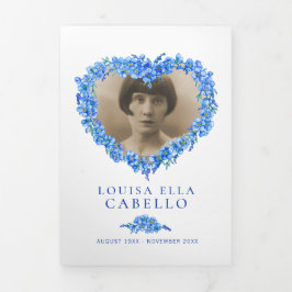 Programa Com Borda Tripla Esqueça-me-nots coração azul funeral memorial