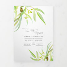 Eucalyptus deixa água verde foto casamento