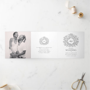 Programa Com Borda Tripla Foto de casamento da dedicação da história monográ