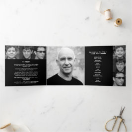 Programa Com Borda Tripla Imagens personalizadas do serviço Funeral branco p
