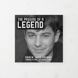 Programa Com Borda Tripla Passagem de uma lenda Serviço Funeral mono 12 foto