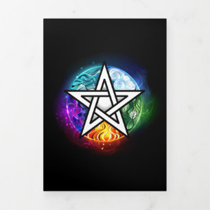 Programa Com Borda Tripla Pentagrama do Wiccan