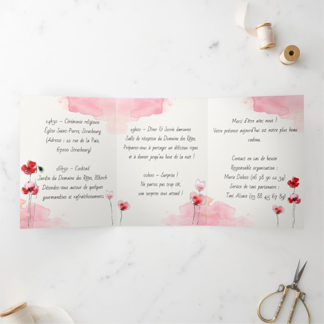 Programa Com Borda Tripla Programme "Coquelicots" (Dentro)