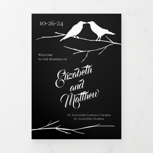 Programa Com Borda Tripla Ravens Gothic Wedding (Cobrir)