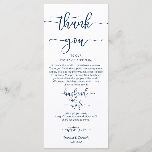 Programa Configuração de local jantado Obrigado, Marinho Az (Frente)