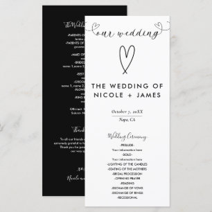 Programa Corações Modernos Casamento Minimalista Preto e Br