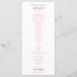 Programa Coral Heart Aqua Beach Wedding