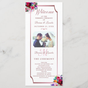 Programa Coral Metálico Elegante Simples  Casamento Moderno