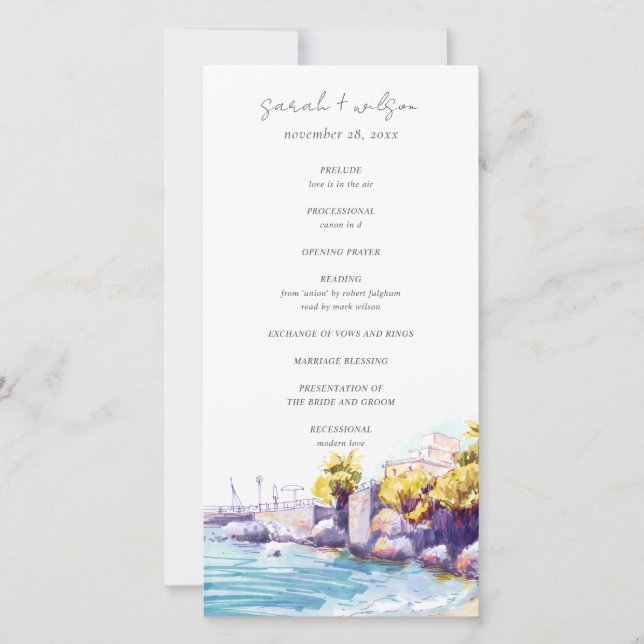 Programa Costeiro de Casamento de Seascape da Prai (Frente)